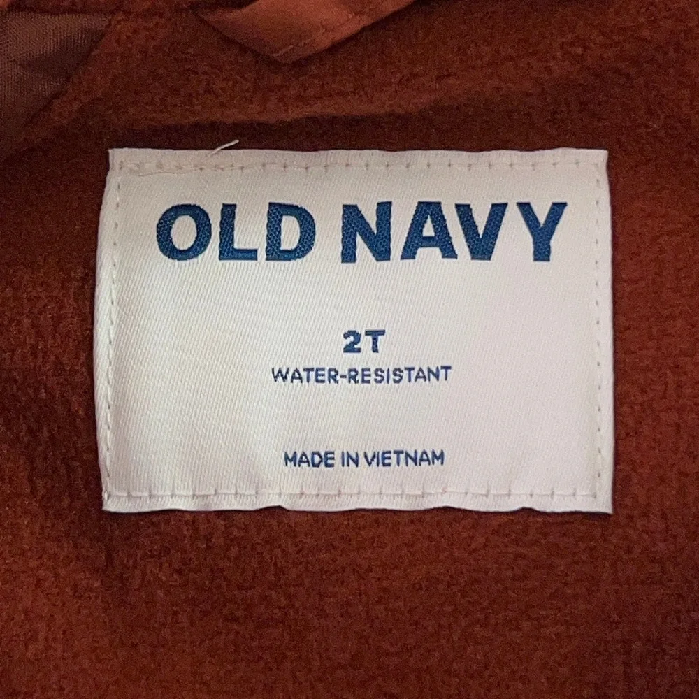 Old Navy Toddler 2T Rust Orange Water-Resistant Hooded Puffer Jacket New